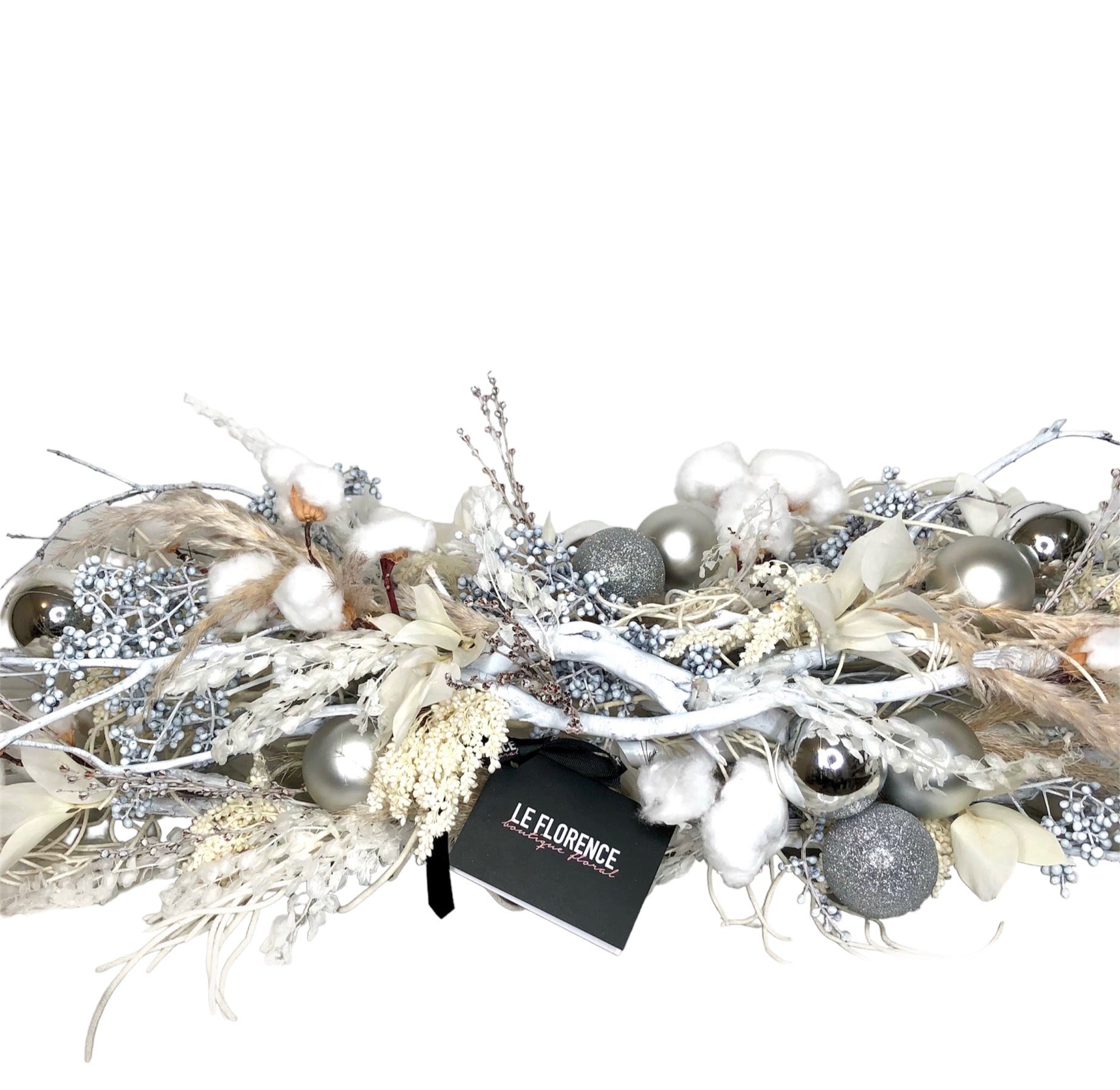 CENTRO DE MESA NAVIDAD BLANCA