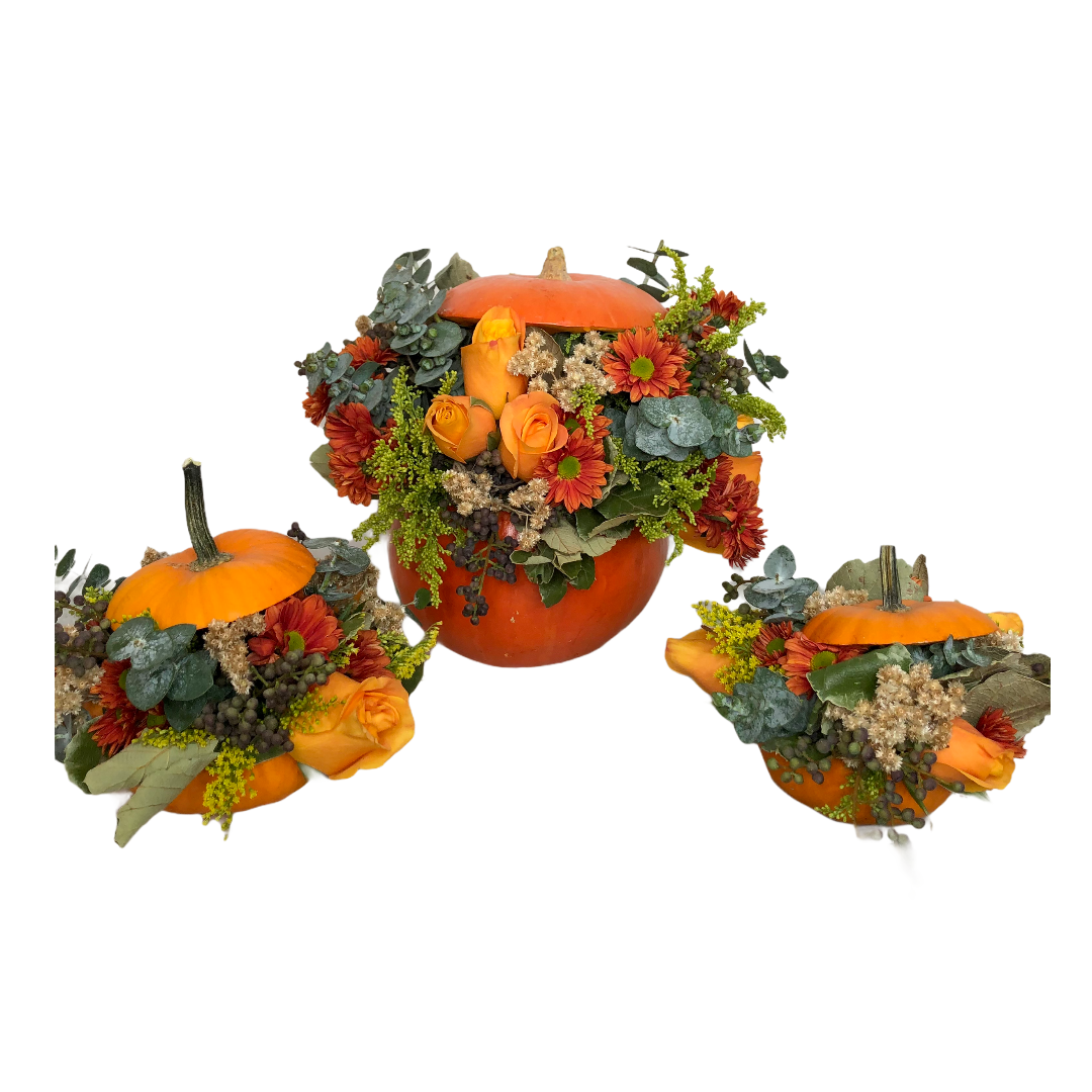 3 calabazas naranja