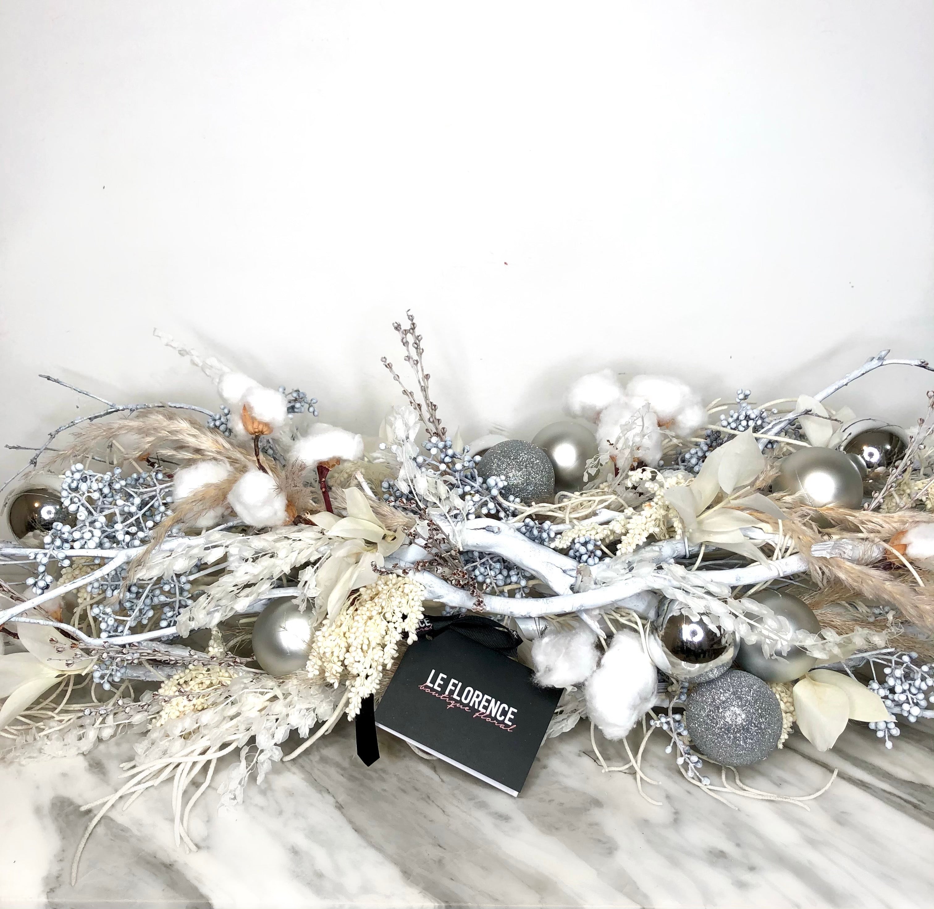 CENTRO DE MESA NAVIDAD BLANCA